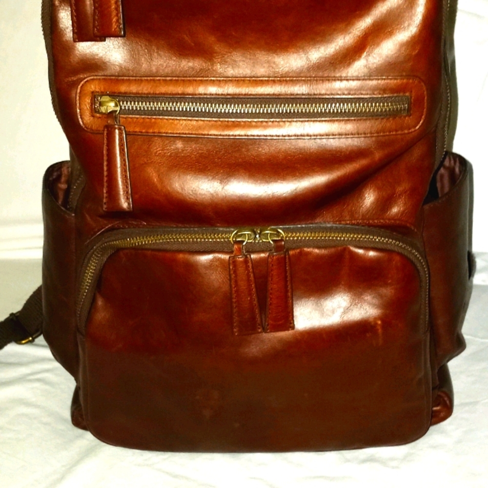 Wilson Leather Colin brown leather backpack